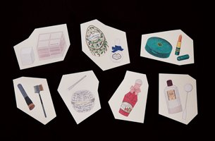 「フィリップ ワイズベッカーが描いた化粧品たち展」グラフィックデザイン（資生堂）